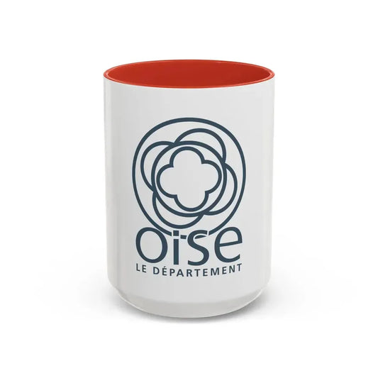 Flag of Oise France - Accent Coffee Mug 15oz Red - Go Mug Yourself
