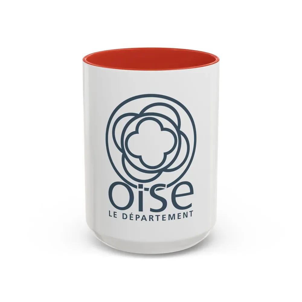 Flag of Oise France - Accent Coffee Mug 15oz Red - Go Mug Yourself