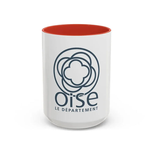 Flag of Oise France - Accent Coffee Mug 15oz Red - Go Mug Yourself