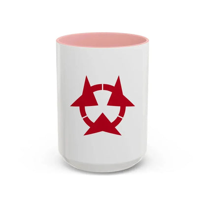 Flag of Oita Prefecture Japan - Accent Coffee Mug 15oz Pink - Go Mug Yourself