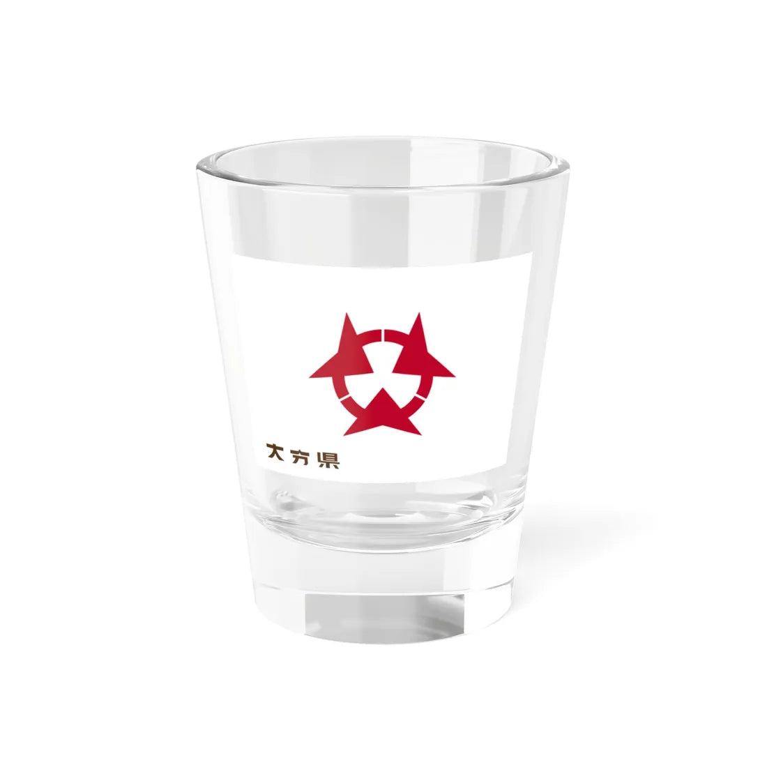 Flag of Oita Prefecture variant (Japan) Shot Glass 1.5oz 1.5oz - Go Mug Yourself