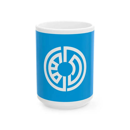 Flag of Oiwake Hokkaido 1958-2006 (Japan) White Coffee Mug 15oz - Go Mug Yourself