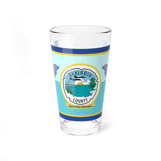 Flag of Okaloosa County Florida (United States) Pint Glass 16oz 16oz - Go Mug Yourself