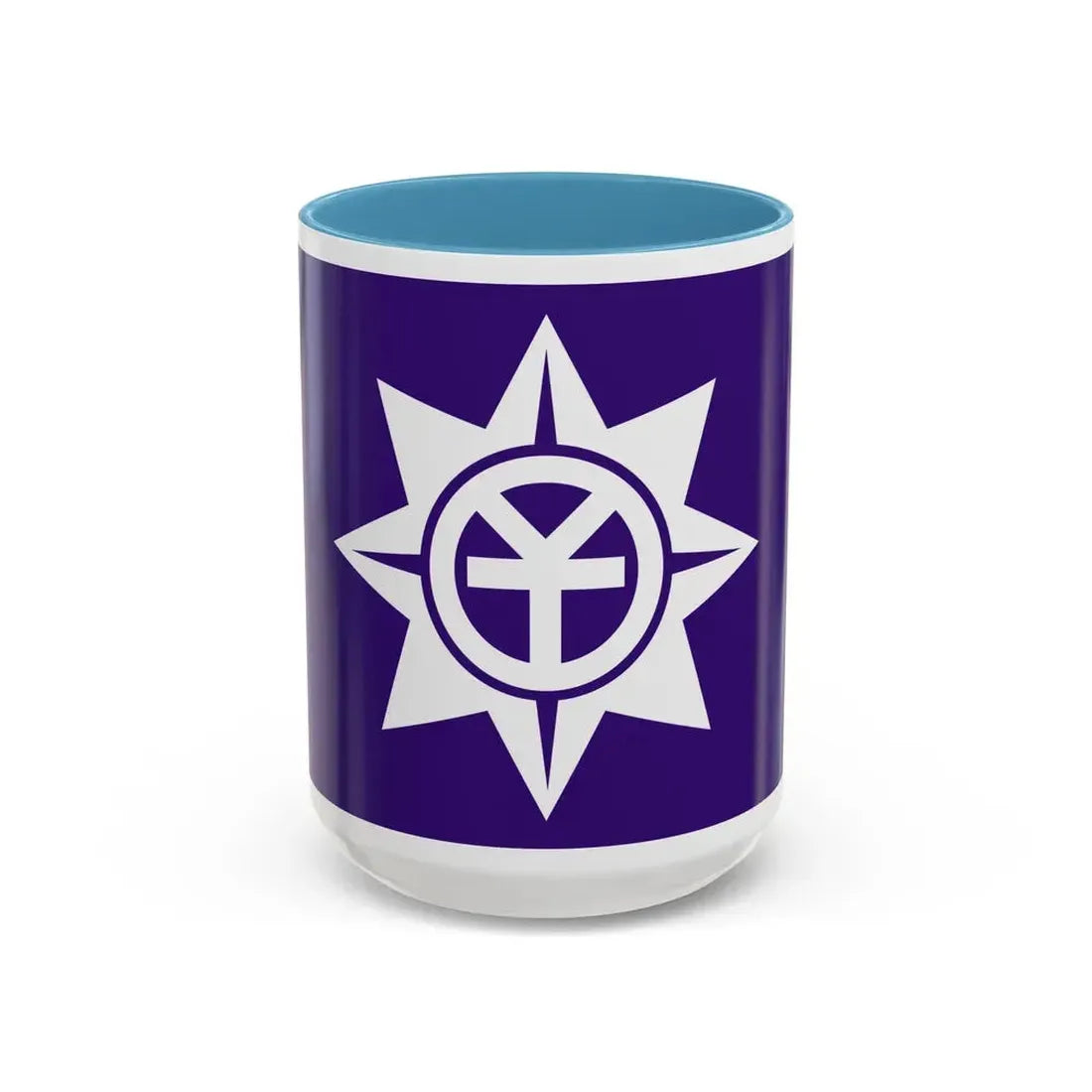 Flag of Okayama Okayama Japan - Accent Coffee Mug 15oz Light Blue - Go Mug Yourself