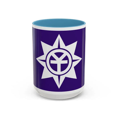 Flag of Okayama Okayama Japan - Accent Coffee Mug 15oz Light Blue - Go Mug Yourself