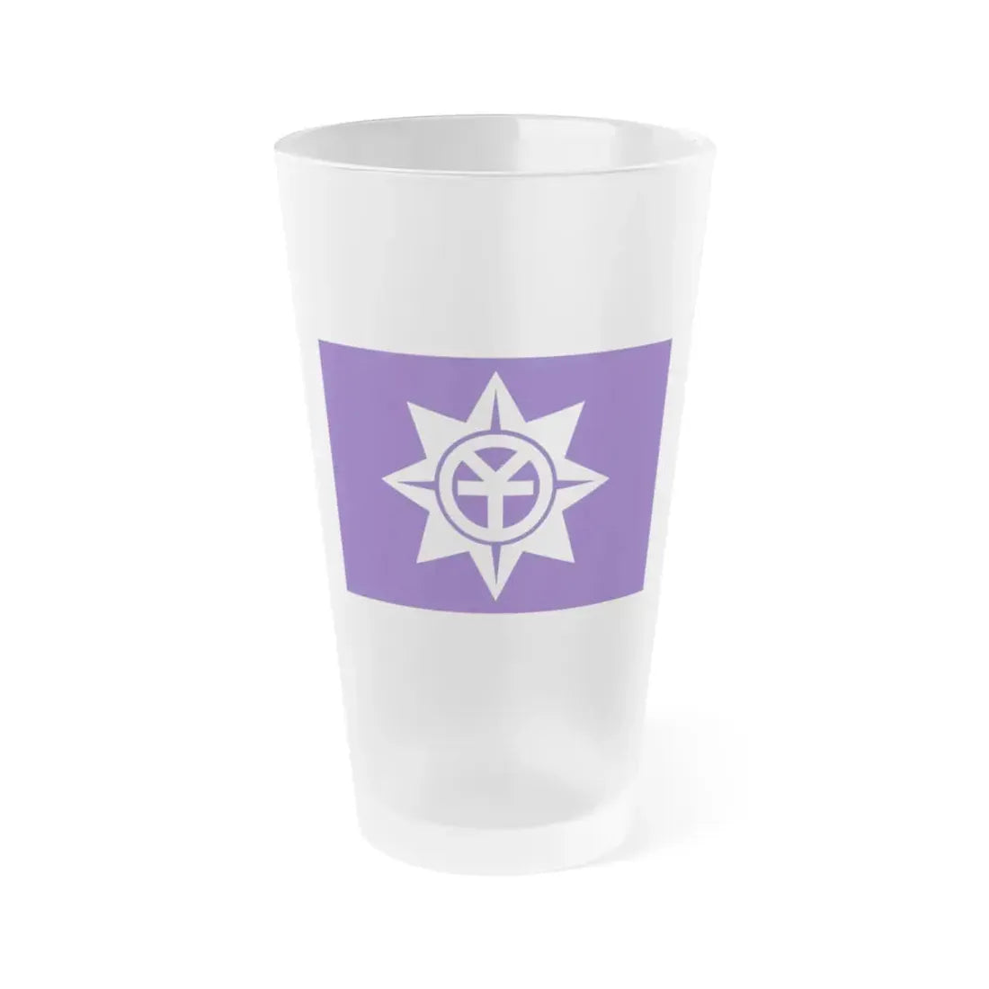 Flag of Okayama Okayama Japan - Frosted Pint Glass 16oz 16oz Frosted - Go Mug Yourself