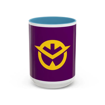 Flag of Okayama Prefecture Japan - Accent Coffee Mug 15oz Light Blue - Go Mug Yourself