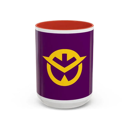 Flag of Okayama Prefecture Japan - Accent Coffee Mug 15oz Red - Go Mug Yourself