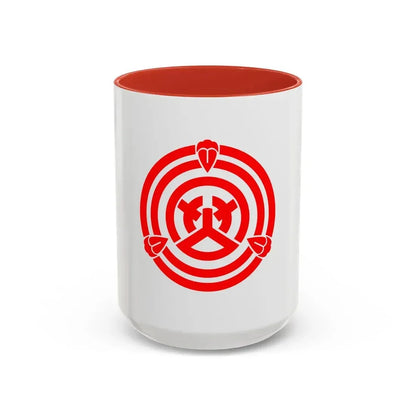 Flag of Okazaki Aichi Japan - Accent Coffee Mug 15oz Red - Go Mug Yourself