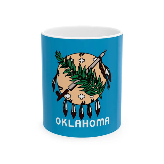 Flag of Oklahoma 1941-1988 unofficial (United States) White Coffee Mug 11oz - Go Mug Yourself