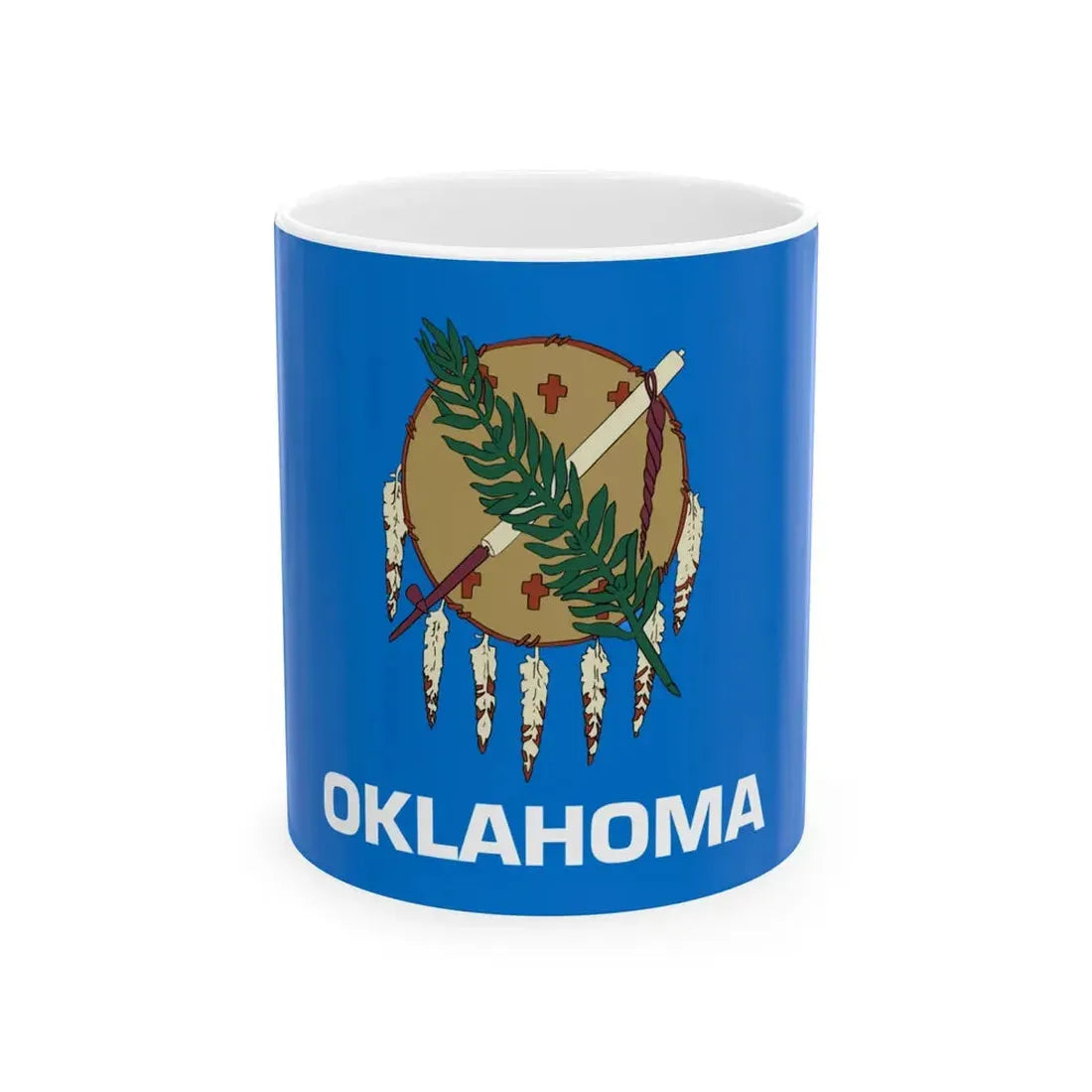 Flag of Oklahoma 3-2 (United States) White Coffee Mug 11oz - Go Mug Yourself