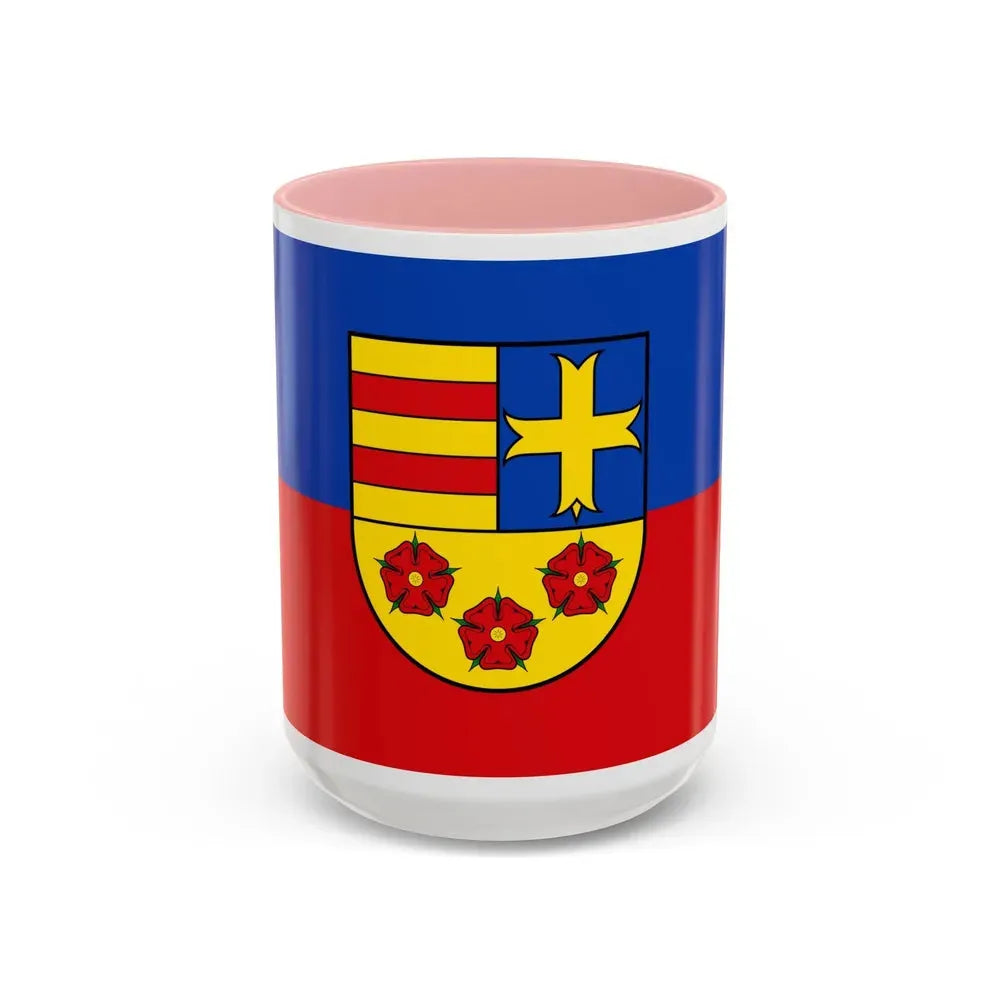 Flag of Oldenburg Germany - Accent Coffee Mug 15oz Pink - Go Mug Yourself