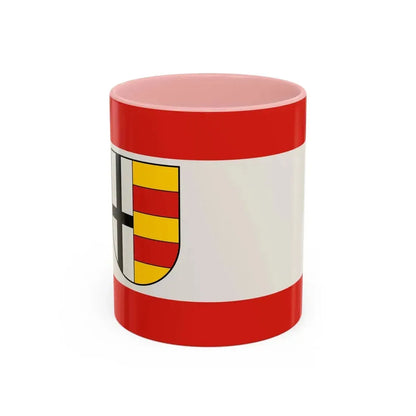 Flag of Olpe Germany - Accent Coffee Mug 11oz Pink - Go Mug Yourself