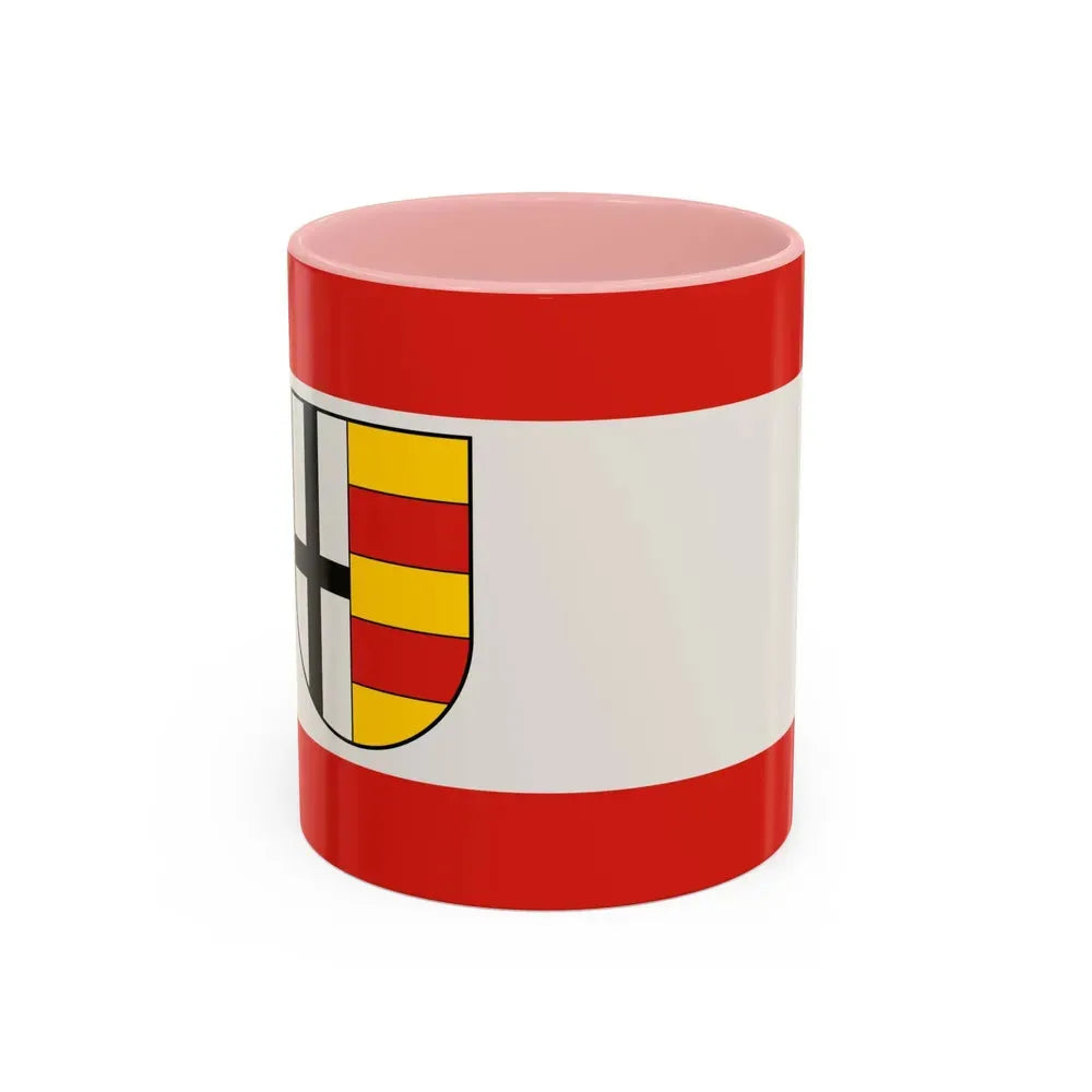 Flag of Olpe Germany - Accent Coffee Mug 11oz Pink - Go Mug Yourself