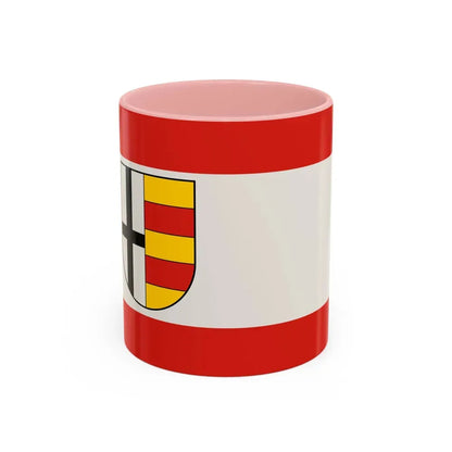 Flag of Olpe Germany - Accent Coffee Mug 11oz Pink - Go Mug Yourself