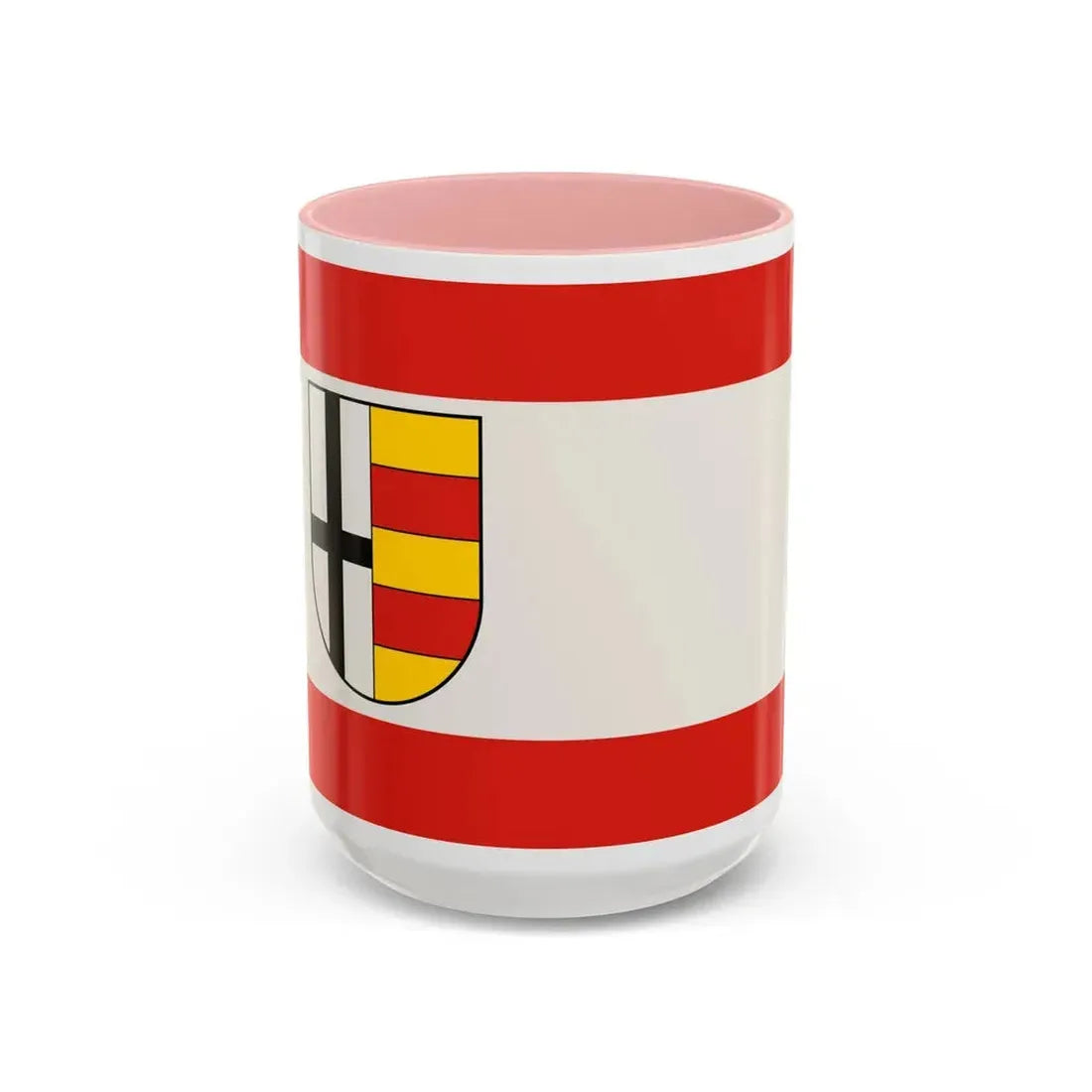 Flag of Olpe Germany - Accent Coffee Mug 15oz Pink - Go Mug Yourself