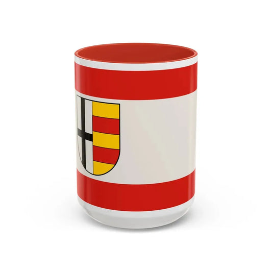 Flag of Olpe Germany - Accent Coffee Mug 15oz Red - Go Mug Yourself