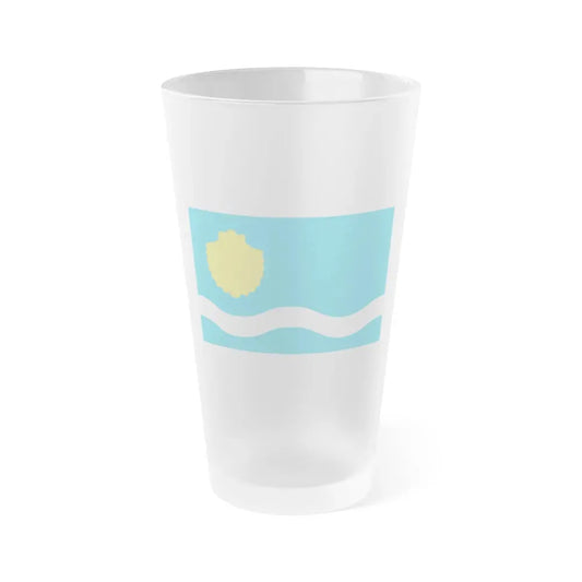 Flag of Olsztyn Poland - Frosted Pint Glass 16oz 16oz Frosted - Go Mug Yourself