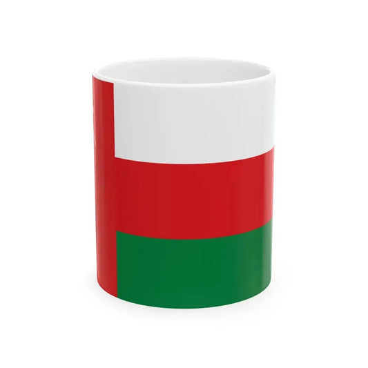 Flag of Oman 2-1 (Oman) White Coffee Mug 11oz - Go Mug Yourself