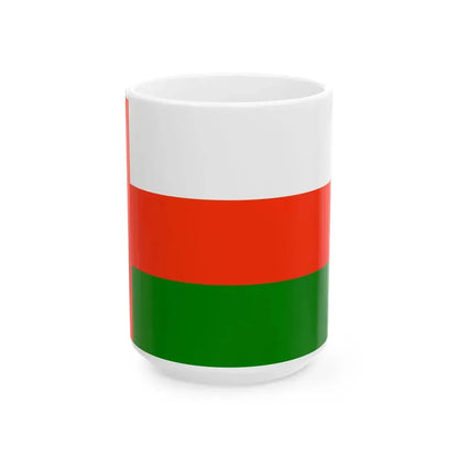 Flag of Oman Orange (Oman) White Coffee Mug 15oz - Go Mug Yourself
