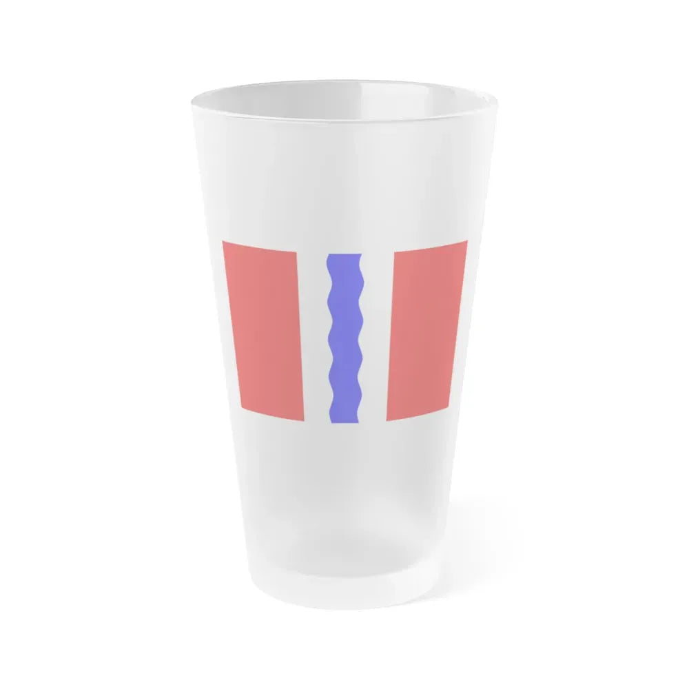 Flag of Omsk Oblast Russia - Frosted Pint Glass 16oz 16oz Frosted - Go Mug Yourself