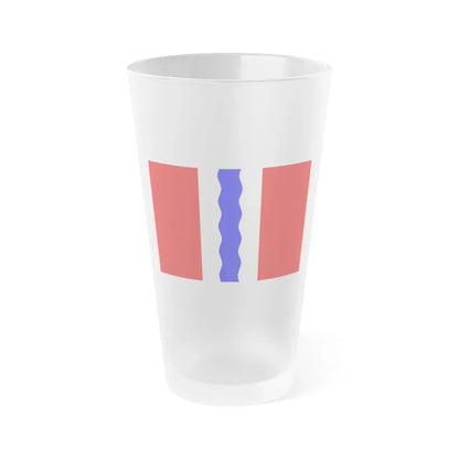 Flag of Omsk Oblast Russia - Frosted Pint Glass 16oz 16oz Frosted - Go Mug Yourself