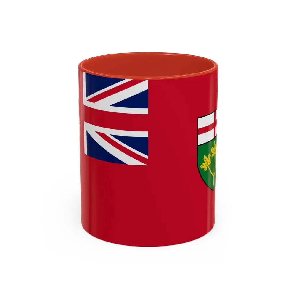 Flag of Ontario Canada - Accent Coffee Mug 11oz Red - Go Mug Yourself
