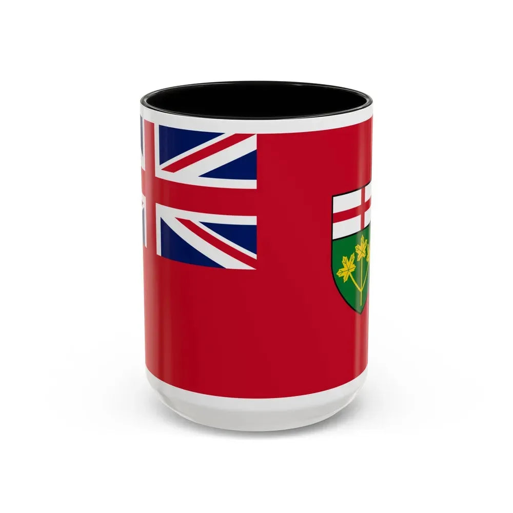 Flag of Ontario Canada - Accent Coffee Mug 15oz Black - Go Mug Yourself
