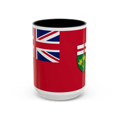 Flag of Ontario Canada - Accent Coffee Mug 15oz Black - Go Mug Yourself