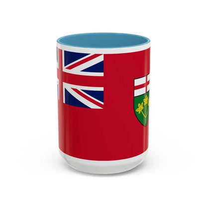 Flag of Ontario Canada - Accent Coffee Mug 15oz Light Blue - Go Mug Yourself