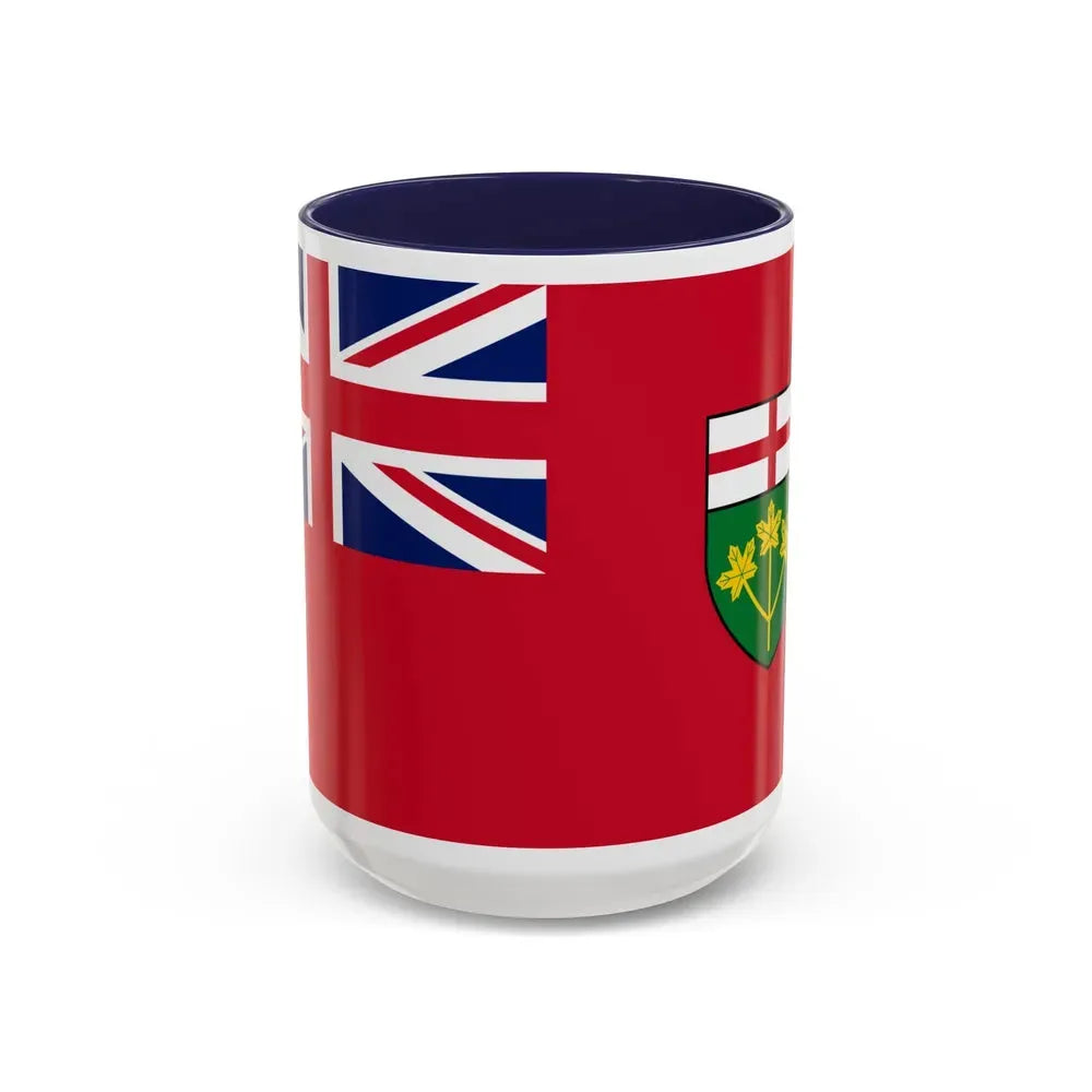 Flag of Ontario Canada - Accent Coffee Mug 15oz Navy - Go Mug Yourself