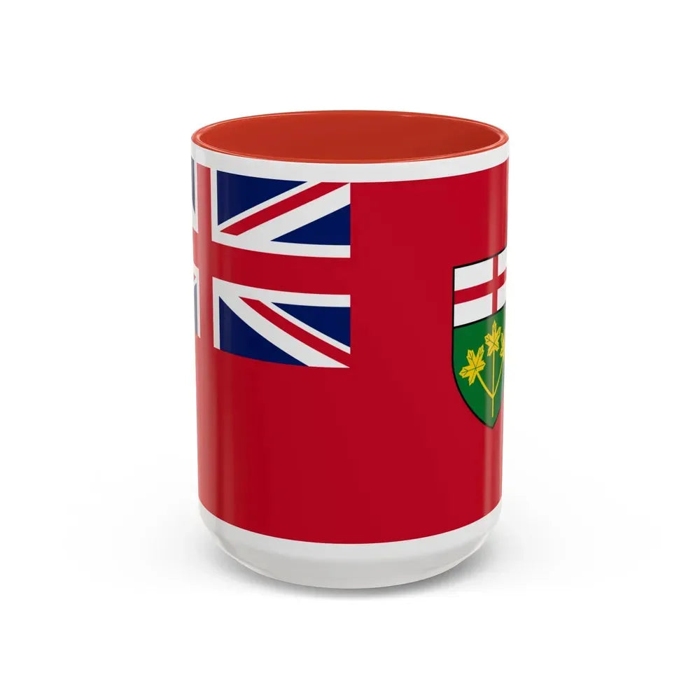 Flag of Ontario Canada - Accent Coffee Mug 15oz Red - Go Mug Yourself