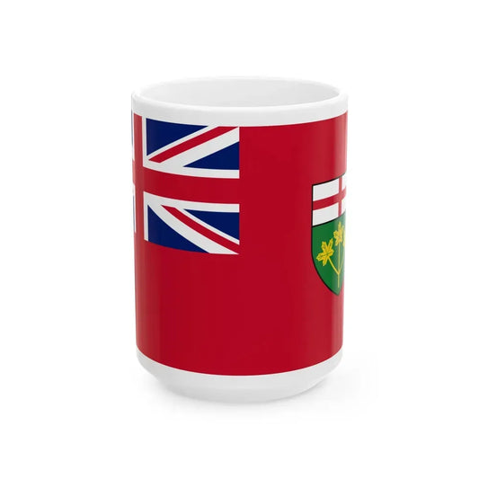 Flag of Ontario Canada - White Coffee Mug 15oz - Go Mug Yourself