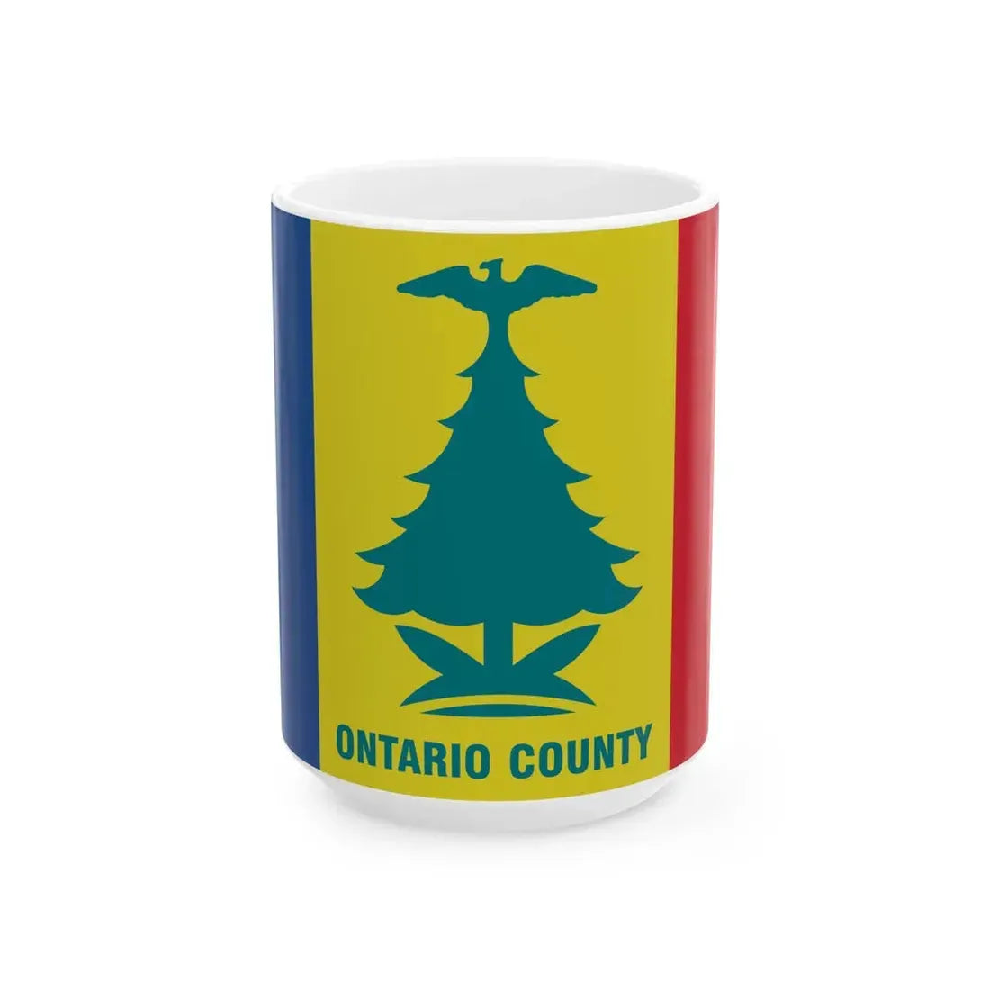 Flag of Ontario County New York (United States) White Coffee Mug 15oz - Go Mug Yourself