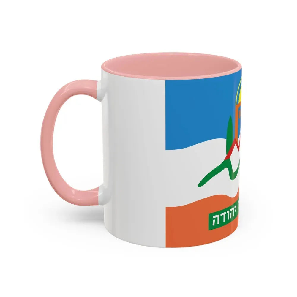 Flag of Or Yehuda Israel - Accent Coffee Mug - Go Mug Yourself