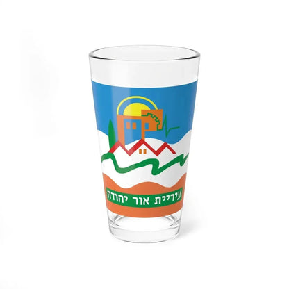 Flag of Or Yehuda Israel - Pint Glass 16oz 16oz - Go Mug Yourself