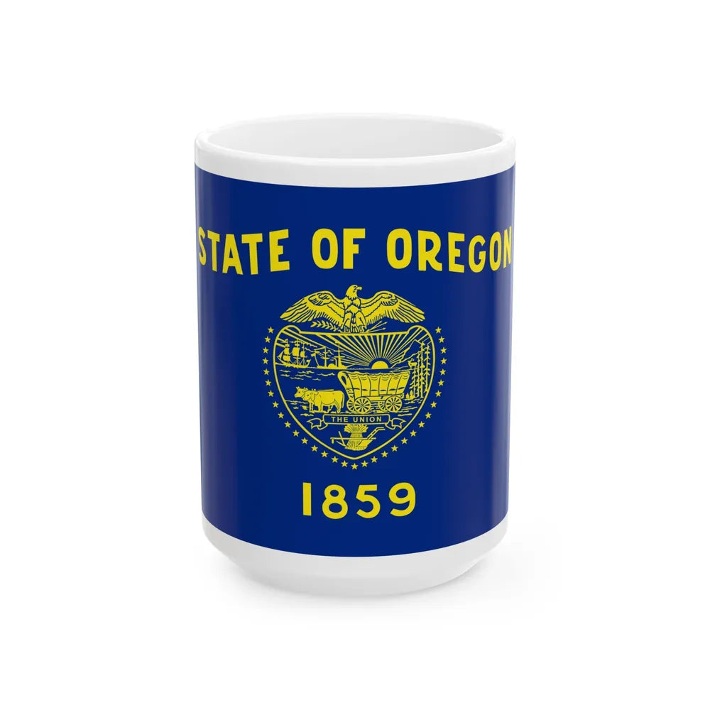 Flag of Oregon (United States) White Coffee Mug 15oz - Go Mug Yourself