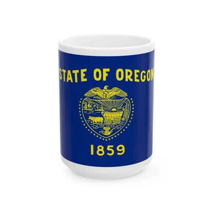 Flag of Oregon (United States) White Coffee Mug 15oz - Go Mug Yourself