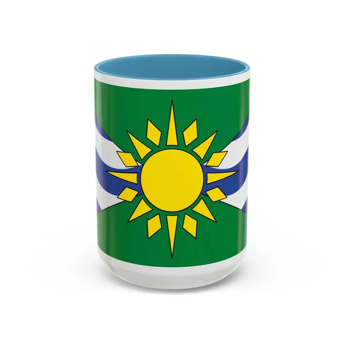Flag of Orillia Ontario Canada - Accent Coffee Mug 15oz Light Blue - Go Mug Yourself