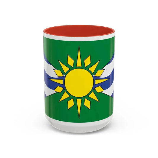 Flag of Orillia Ontario Canada - Accent Coffee Mug 15oz Red - Go Mug Yourself