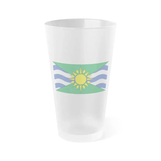 Flag of Orillia Ontario Canada - Frosted Pint Glass 16oz 16oz Frosted - Go Mug Yourself