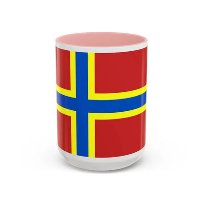 Flag of Orkney UK - Accent Coffee Mug 15oz Pink - Go Mug Yourself