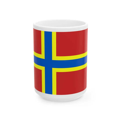Flag of Orkney UK - White Coffee Mug 15oz - Go Mug Yourself