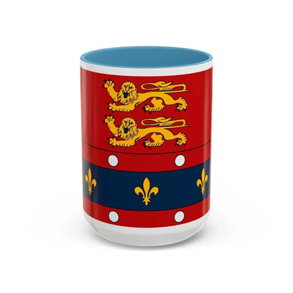 Flag of Orne France 2 - Accent Coffee Mug 15oz Light Blue - Go Mug Yourself