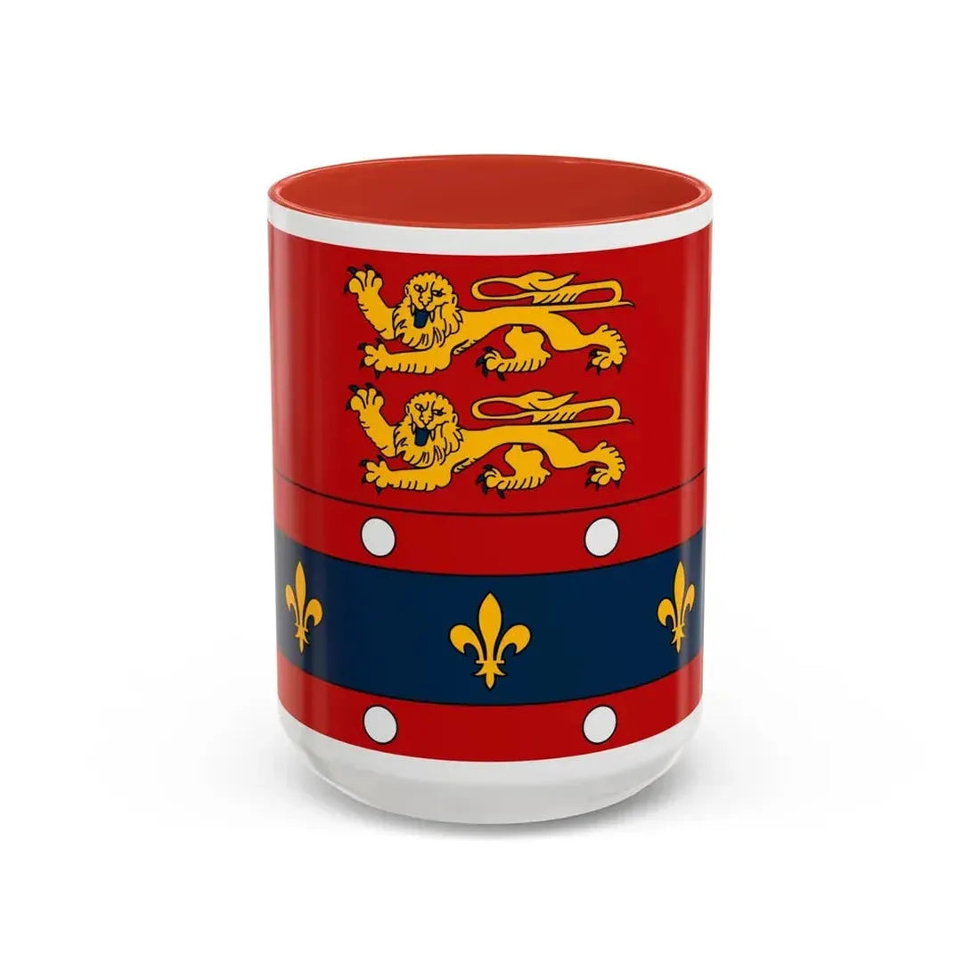 Flag of Orne France 2 - Accent Coffee Mug 15oz Red - Go Mug Yourself