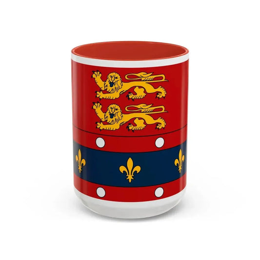 Flag of Orne France 2 - Accent Coffee Mug 15oz Red - Go Mug Yourself