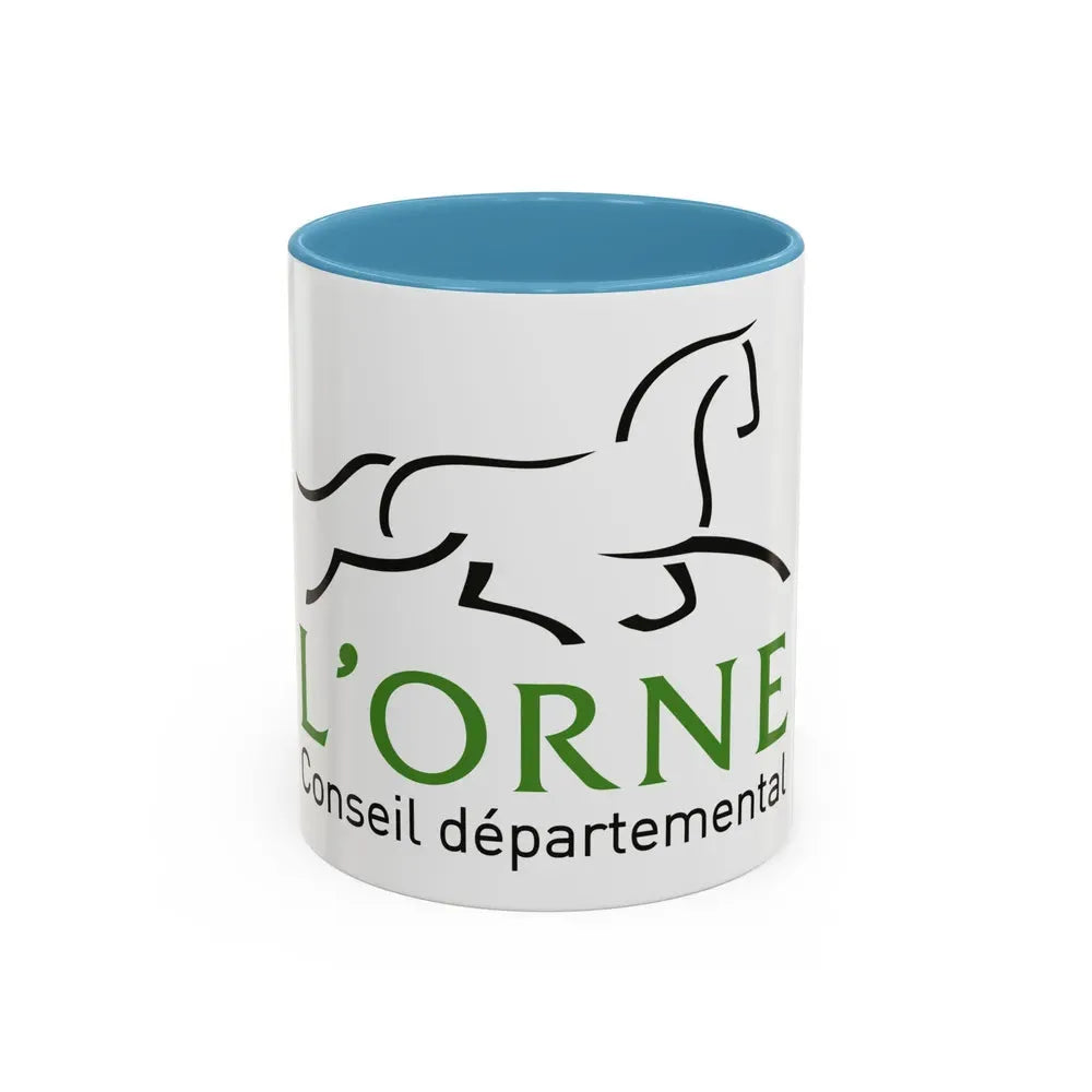 Flag of Orne France - Accent Coffee Mug 11oz Light Blue - Go Mug Yourself