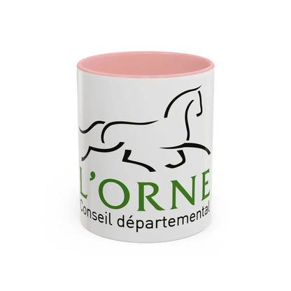 Flag of Orne France - Accent Coffee Mug 11oz Pink - Go Mug Yourself