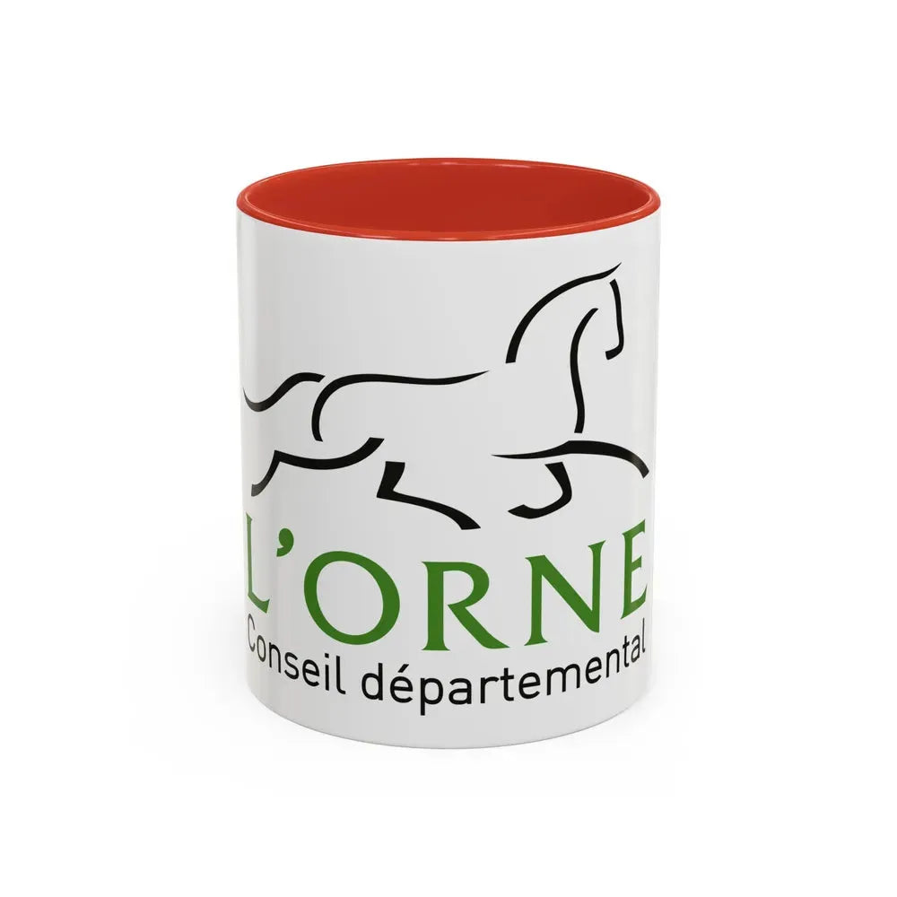 Flag of Orne France - Accent Coffee Mug 11oz Red - Go Mug Yourself