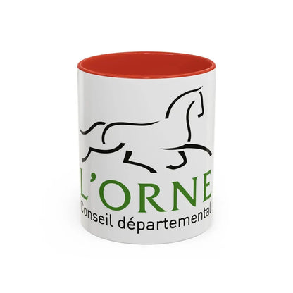 Flag of Orne France - Accent Coffee Mug 11oz Red - Go Mug Yourself